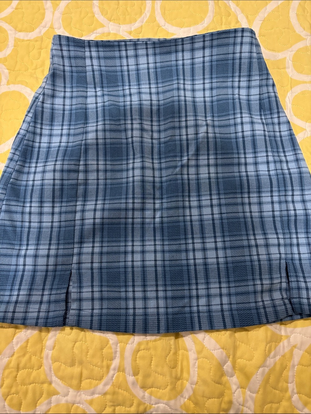 Brandy Melville John Gault Blue Plaid A-Line Skirt Like New One Size